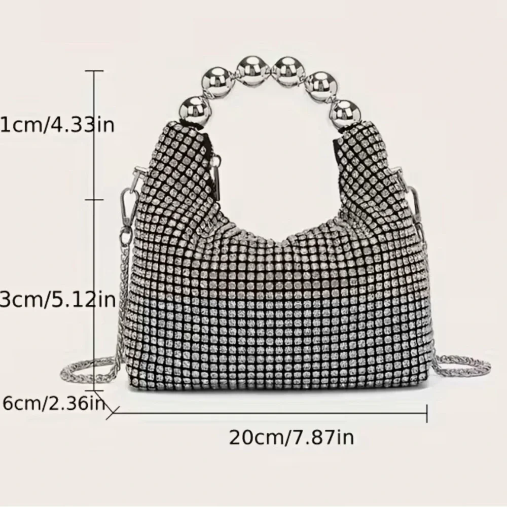 Black Rhinestone Handbag - Picture 3 of 3